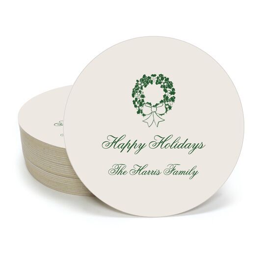 Traditional Wreath Round Coasters